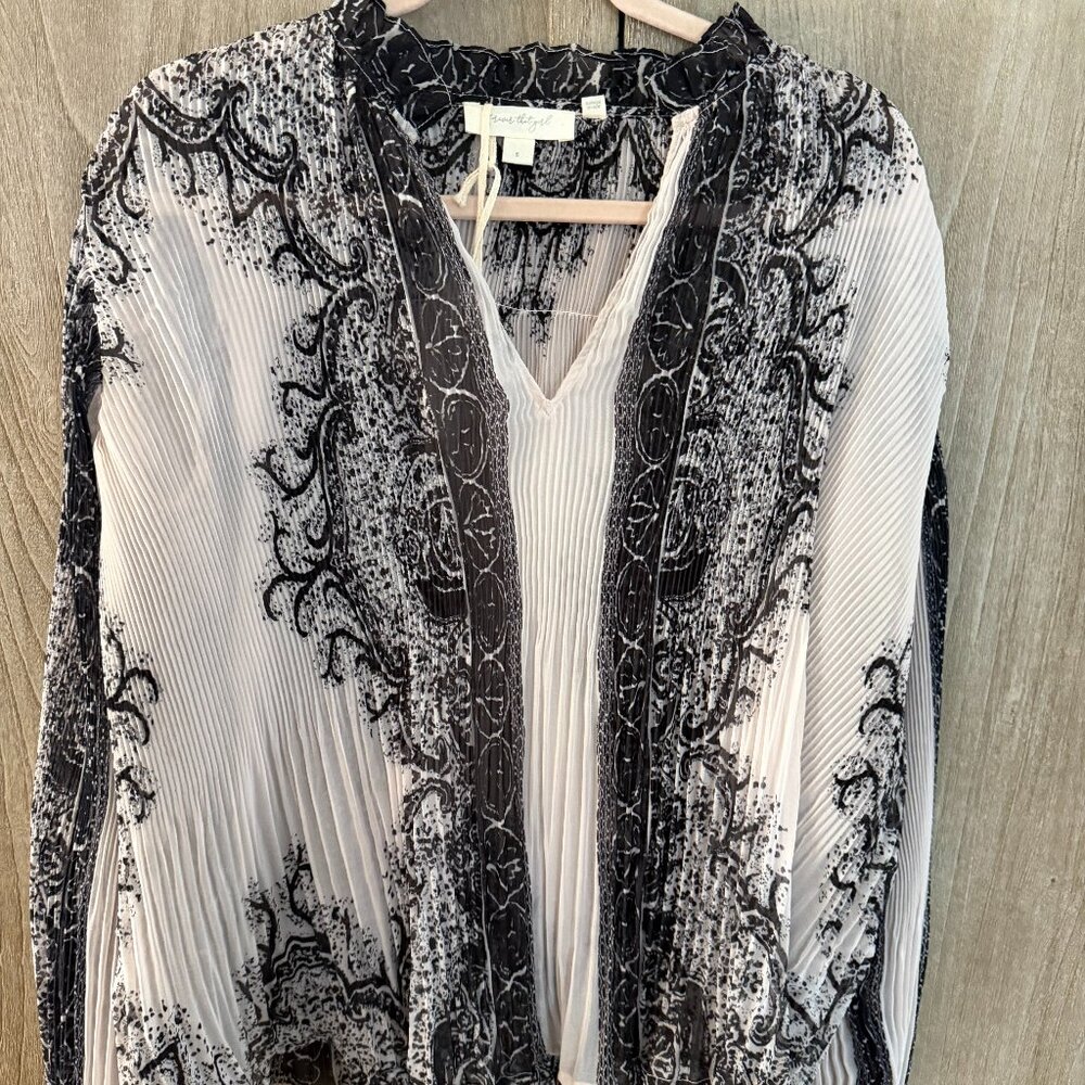 Anthro pleated chifon blouse